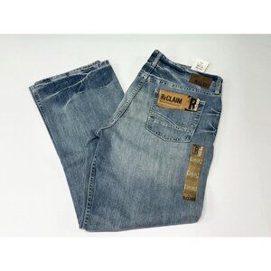 Reclaim Relaxed Boot Cut Jeans Men's Medium Wash Distressed Denim Sz 36 x 32 New